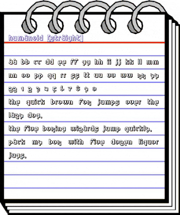 Humanoid [straight] Regular animated font preview